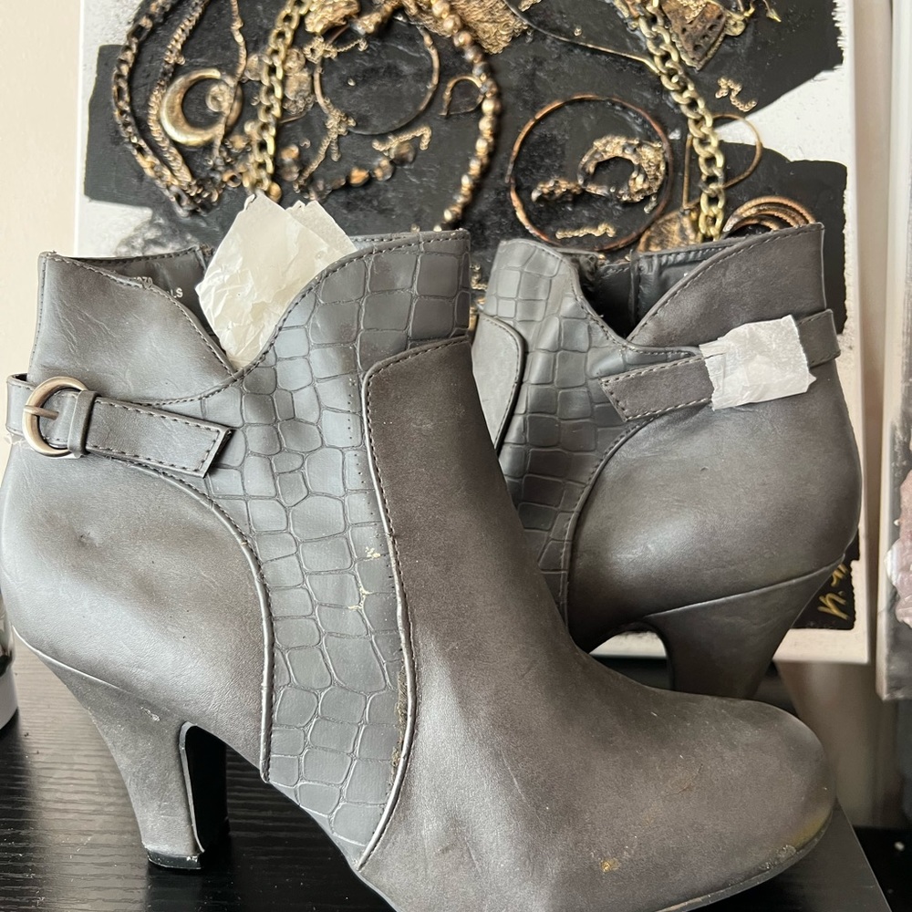 Grey booties size 12
